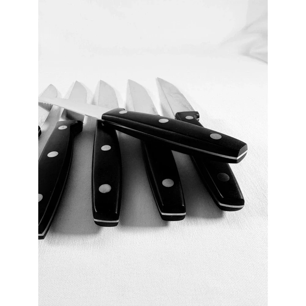 Hen & Rooster International Set of 6 Steak Knives Serrated Edge Riveted